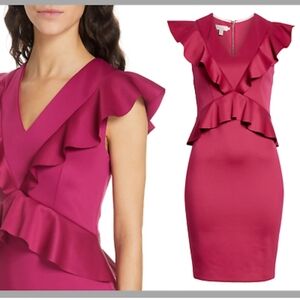 Ted Baker London Alair Ruffle Peplum Pink. Ted Size: 3 US Medium.